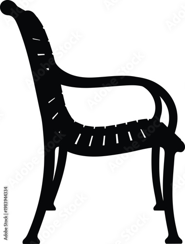 Black Chair Silhouette Isolated on White
