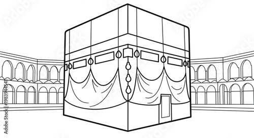 vector illustraion of a khana kaaba 