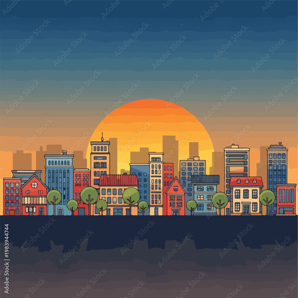 Obraz premium City Skyline with Modern Buildings 3.