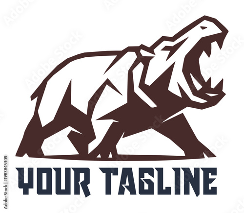 creative simplified logo of hippopotamus