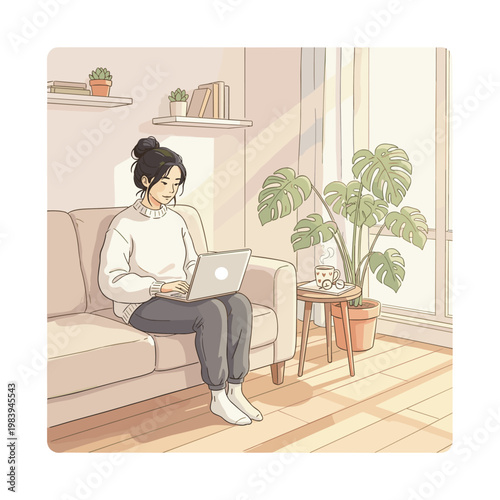 Conceptual vector illustration of a working woman.