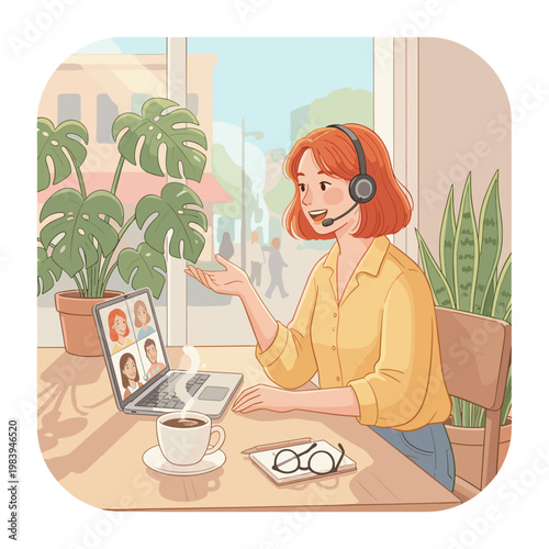 Conceptual vector illustration of a working woman.