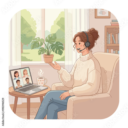 Conceptual vector illustration of a working woman.