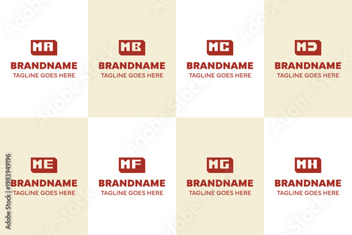 Letters MA MB MC MD ME MF MG MH Box 3D Logo Set