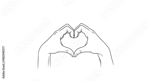 Hands forming heart shape gesturing love and affection on white background