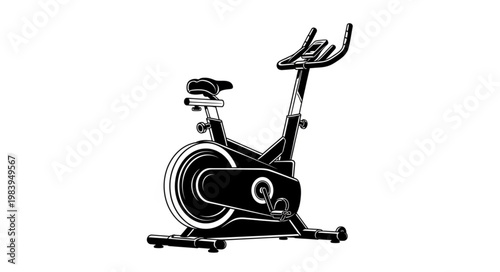 Modern Stationary Exercise Bicycle for Fitness Training.