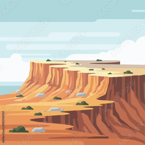 Cliff Formations in Arid Landscape.