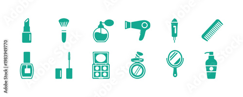 Vector illustration of a beauty icon set

