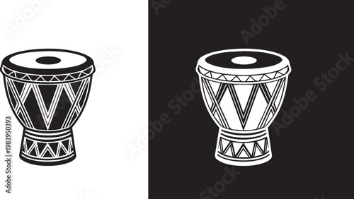 Contrasting drum icons on different colored backgrounds 