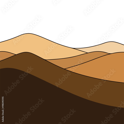 Brown hills landscape sand dunes.