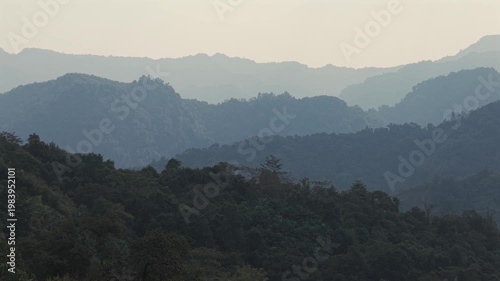 Aerial View of Layered Mountains in Arunachal Pradesh India