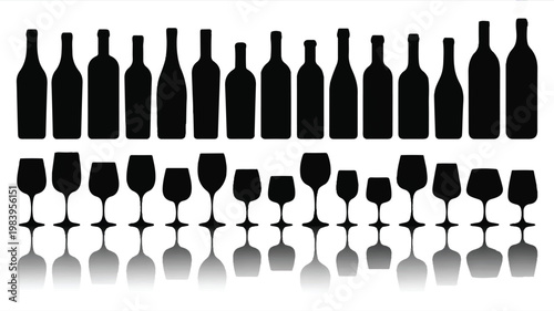 set of wine bottles