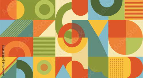 Colorful geometric shapes pattern design 8.