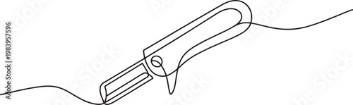 One continuous line drawing of cutter . Single line of cutter. one line icon drawing vector