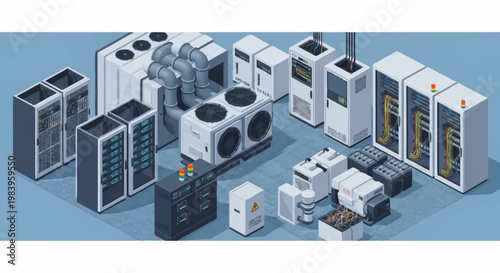 Collection of various industrial air conditioning units.