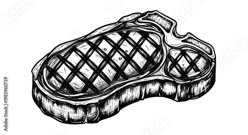 Grilled steak beef ribeye cut for barbecue cooking meat food delicious protein juicy grill marks.