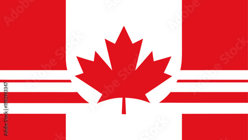 Red and white canadian flag with a maple leaf