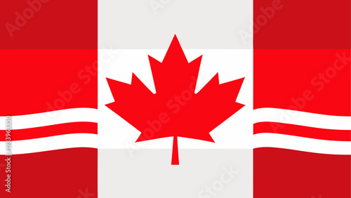 Red and white canadian flag with a prominent maple leaf