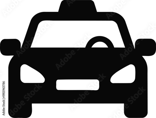 Taxi icon silhouette front view