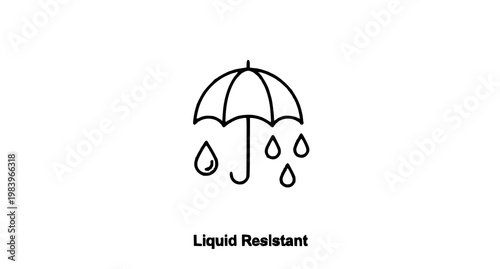 Waterproof umbrella line icon editable stroke liquid protection rain resistant vector illustration