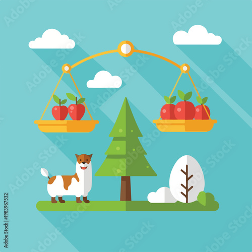 Corgi Dog Standing on Grass.