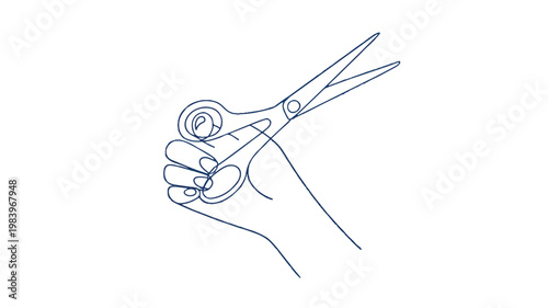 A hand holds pruning shears cutting a plant branch.