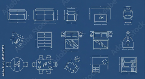 Technical drawings and blueprints of various mechanical components and structures.