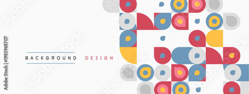 Abstract geometric shapes, circles, squares, vibrant colors. Modern design element for backgrounds, patterns, presentations.