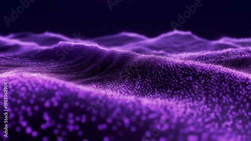 Purple Digital Wave Particles with Soft Glow
