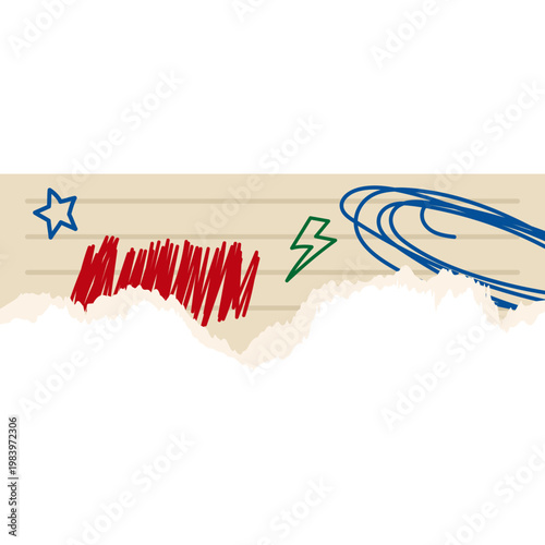 Scribble Torn Paper Illustration