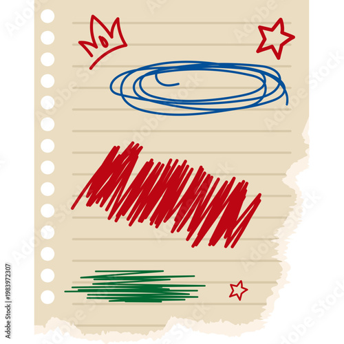 Scribble Torn Paper Illustration