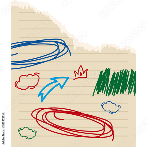 Scribble Torn Paper Illustration