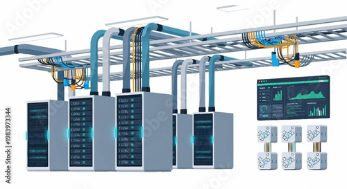 Quadro su tela servers and data center equipment.