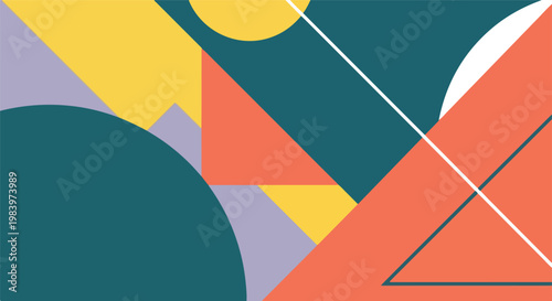 Geometric shapes in modern art design.