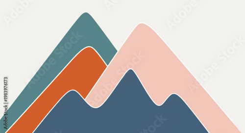 Colorful Mountains Graphic Illustration.