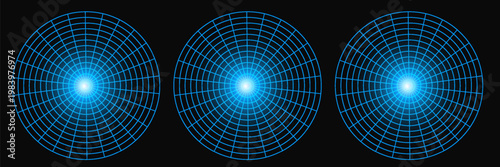 Radar screen of military sonar technology vector. Target ship scan in blue circle bg. Data digital ui on army interface map, navy sea monitor with search detection. Futuristic war boat scanner grid