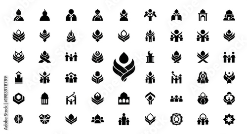 Islamic Icons Collection - A Diverse Set of Religious Symbols.