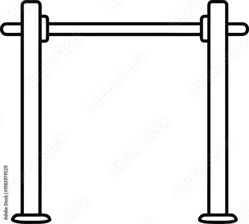 pull up bar horizontal bar mounted in doorway line art vector illustration on transparent background