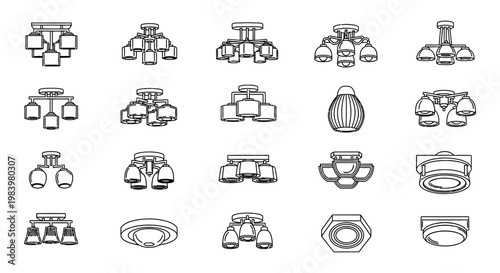 collection of various black and white ceiling light fixtures decorative lighting designs