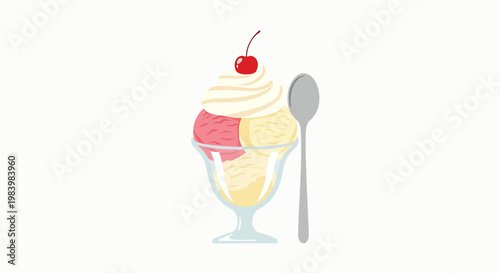 Ice cream sundae, dessert, sweet treat, whipped cream, colorful