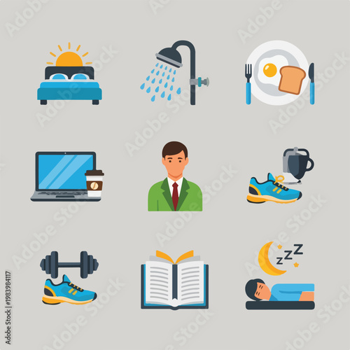 Daily routine morning and night.