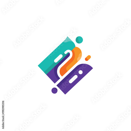 Colorful question mark symbol icon.