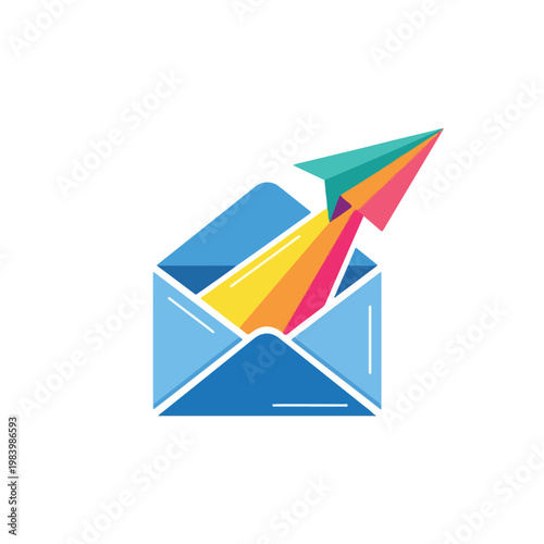 Email Envelope with Rocket Emerging.