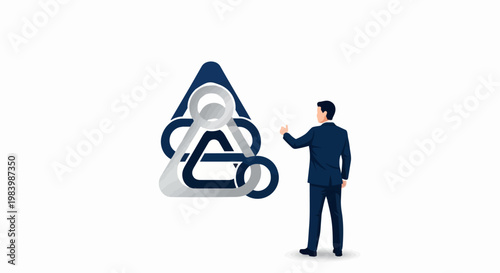 A cartoon character angler fisherman is engaged in lake fishing as a hobby and recreation outdoor activity catching fish with a fishing rod on a sunny day.