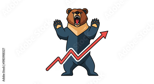 aggressive bear market symbol defying expectations with a sharp financial growth arrow illustrating upward stock trends