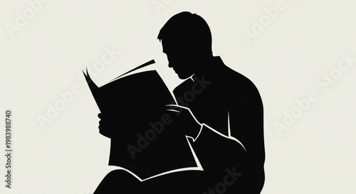 Black vector illustration of a young woman person silhouette sitting with a guitar and holding a hat in a music art style