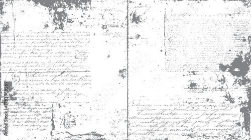 Faded antique handwritten document with ink blots and distressed texture paper grunge