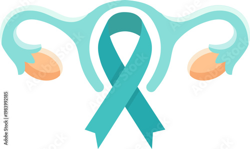 Ovarian Cancer Awareness Ribbon Icon