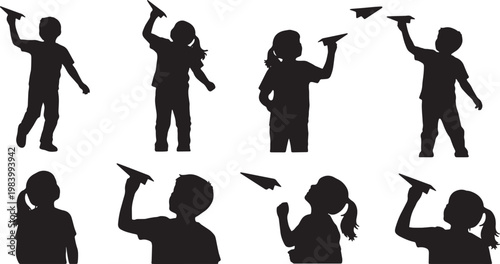 Children Flying Paper Airplanes