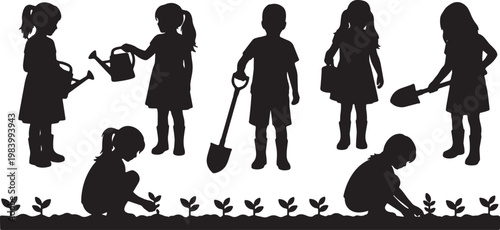 Kids Gardening and Planting Seeds